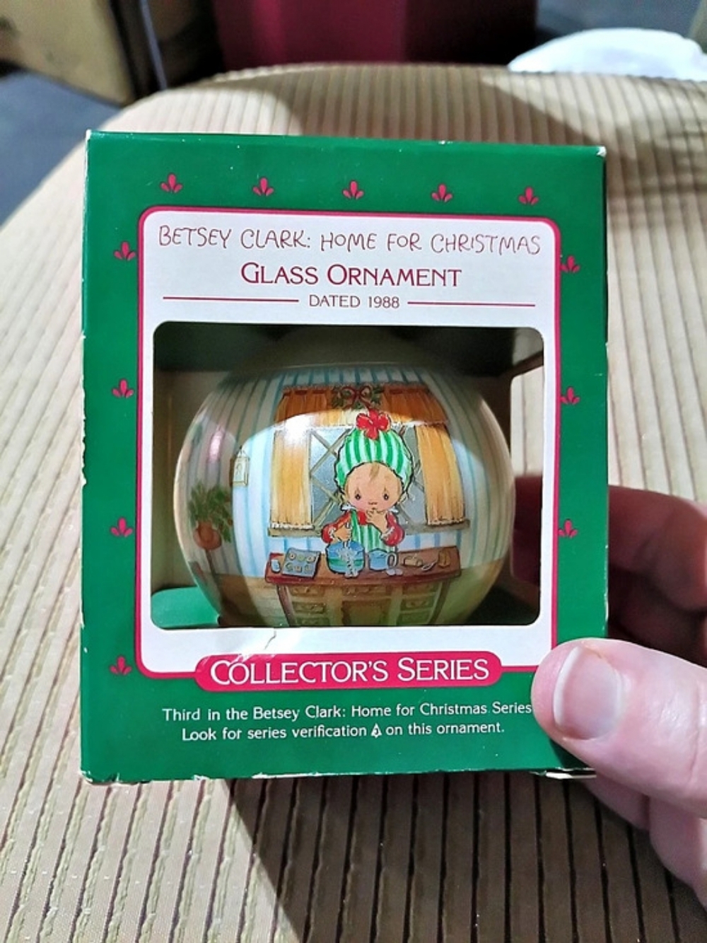 Vintage Hallmark Betsey Clark Home for Christmas Glass Ornament
